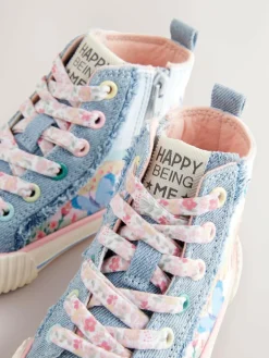 Hot Next Denim Blue Rainbow Standard Fit (F) High Top Trainers