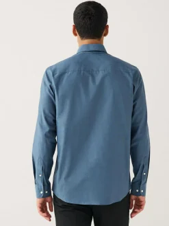 Next Denim Blue Regular Fit Button Down Easy Iron Oxford Shirt^ Shirts|Occasionwear