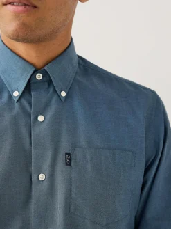 Next Denim Blue Regular Fit Button Down Easy Iron Oxford Shirt^ Shirts|Occasionwear