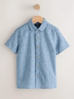 Next Short Sleeve Linen Blend Shirt (3-16yrs)^BOY Shirts