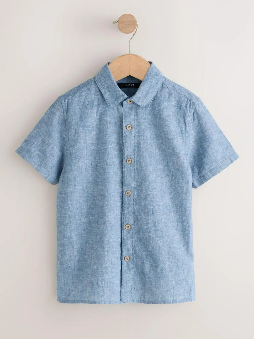 Next Short Sleeve Linen Blend Shirt (3-16yrs)^BOY Shirts