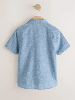Next Short Sleeve Linen Blend Shirt (3-16yrs)^BOY Shirts