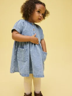 Sale Next Short Sleeve Dress (3mths-8yrs) Denim Bow