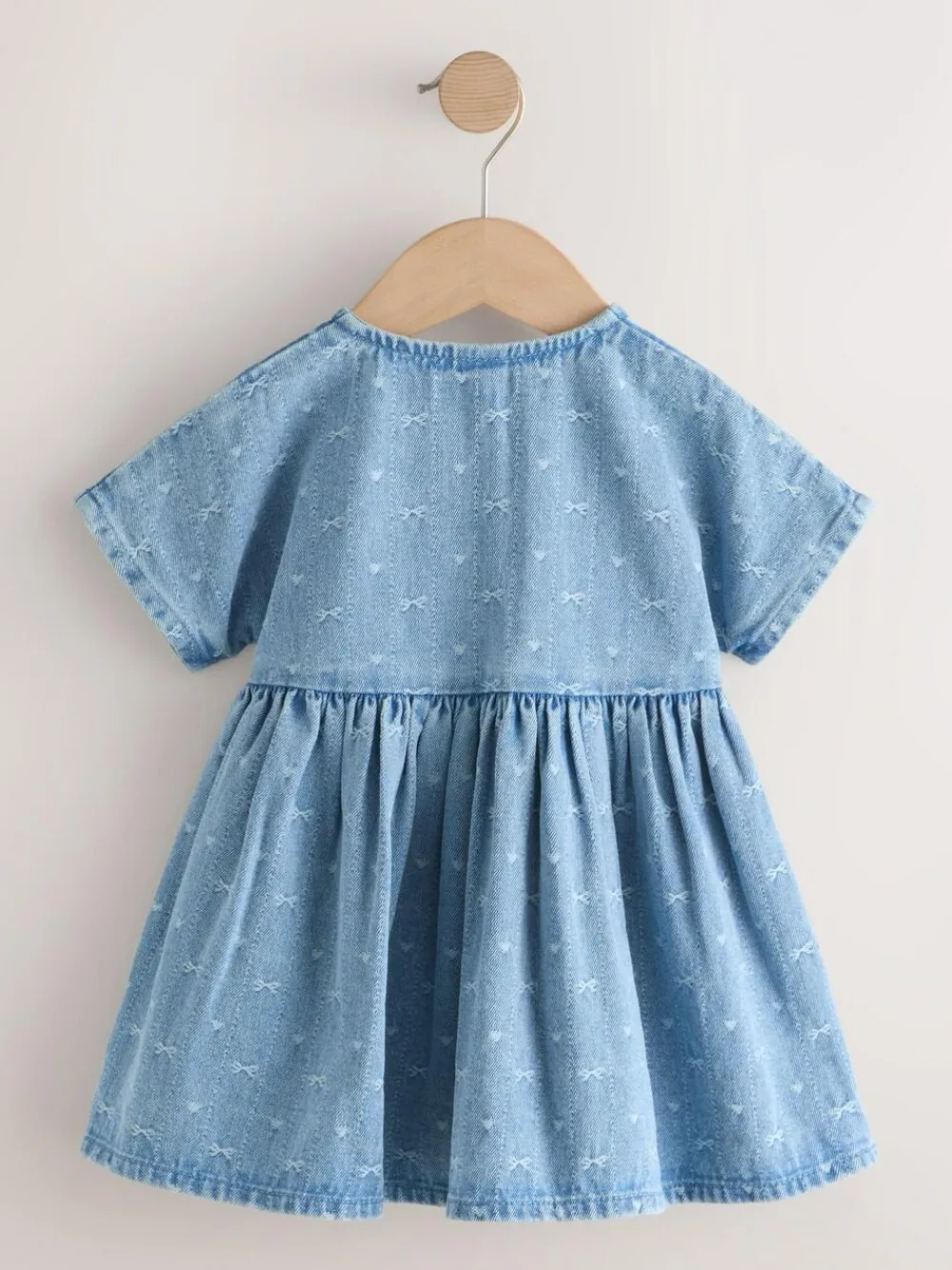 Sale Next Short Sleeve Dress (3mths-8yrs) Denim Bow