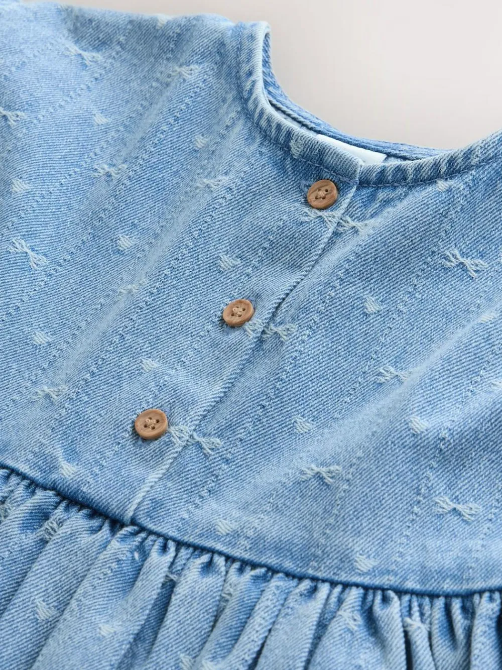 Sale Next Short Sleeve Dress (3mths-8yrs) Denim Bow
