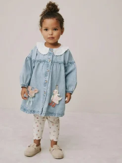 Next Denim Character Shirt Dress And Leggings Set (3mths-8yrs)^ Dresses|Dresses