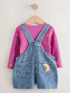 Next Denim Cosmic Dungarees Set (3mths-7yrs)