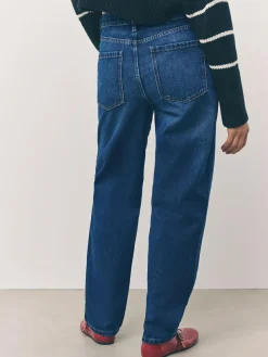 New Next Barrel Leg Jeans Denim Dark Blue