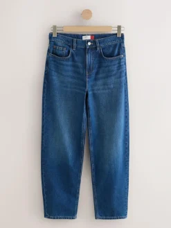 New Next Barrel Leg Jeans Denim Dark Blue