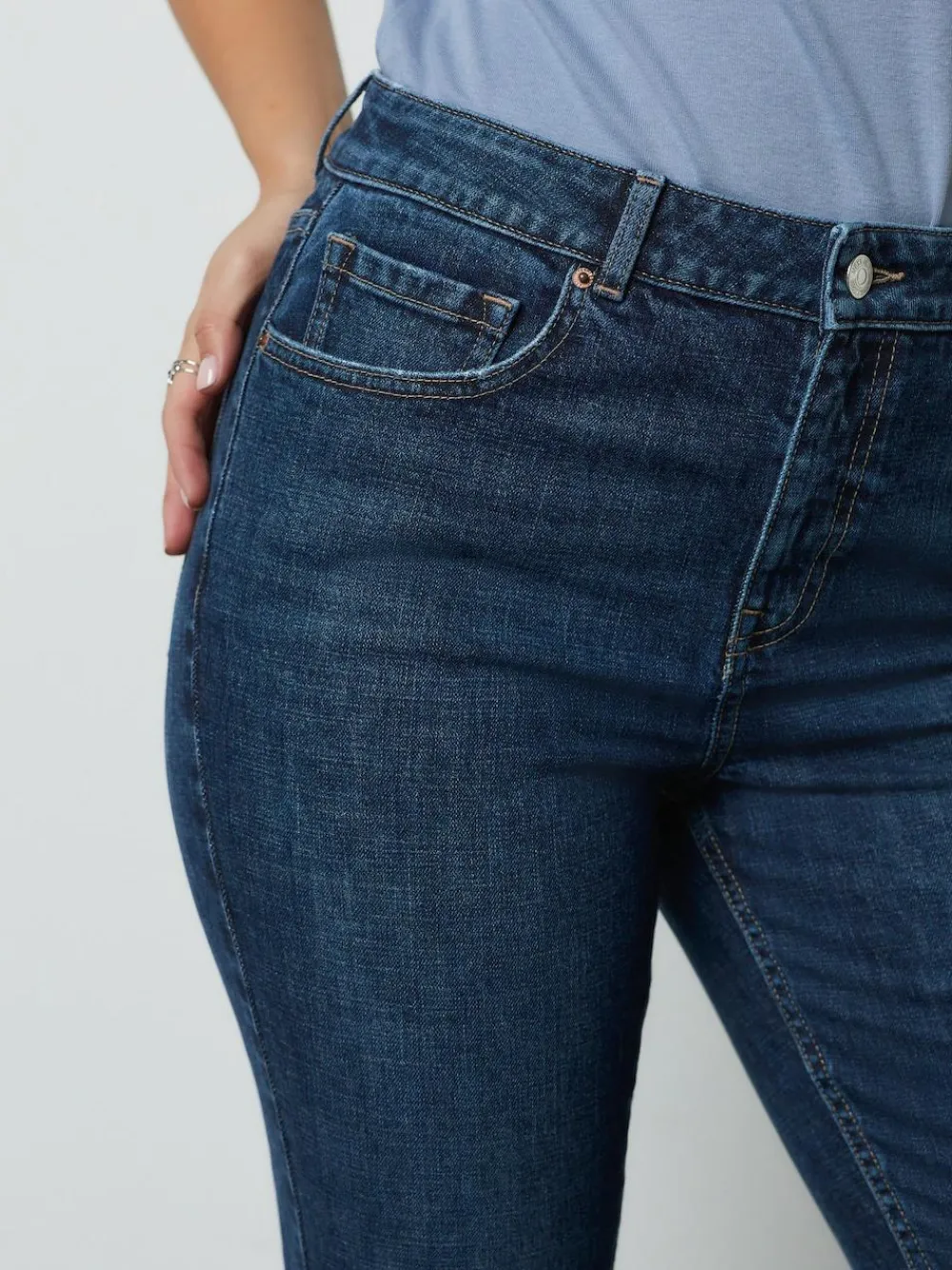 New Next Mid Rise Authentic Bootcut Jeans Denim Dark Blue