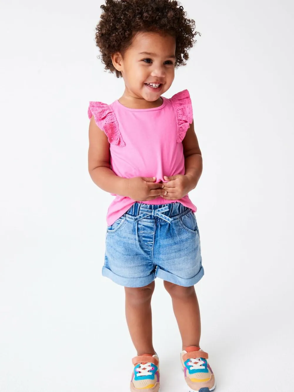 Next Denim Dark Wash Elasticated Waist Shorts (3mths-10yrs)