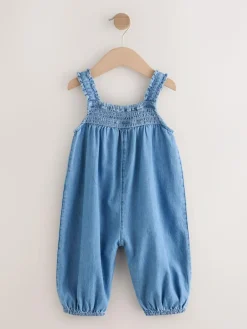 Sale Next Denim Embroidered 100% Cotton Playsuit (3mths-7yrs)