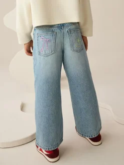 Hot Next Denim Embroidery Wide Leg Jeans (3-16yrs)