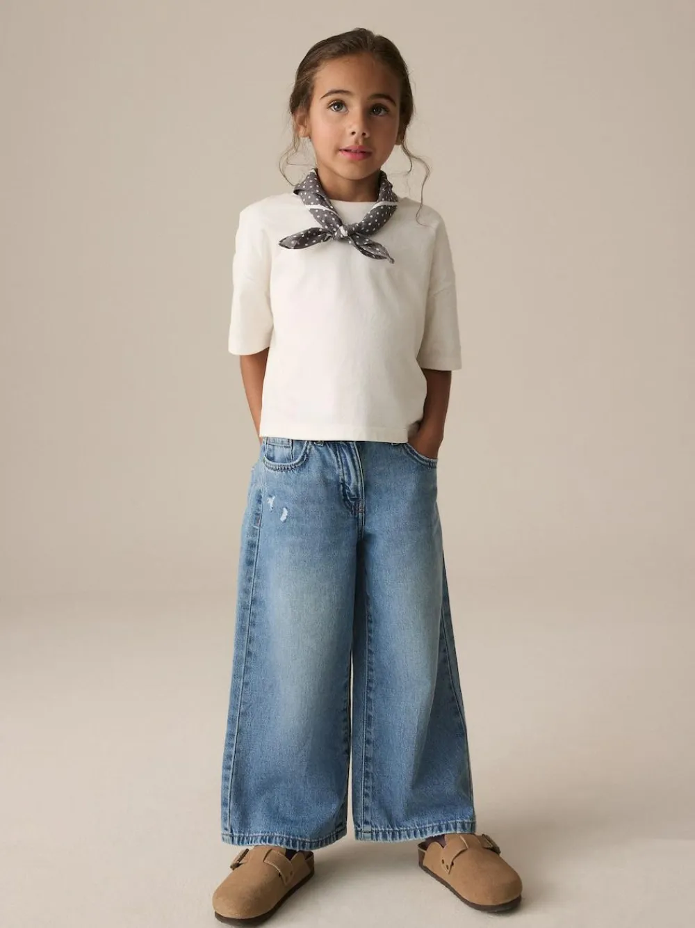 Sale Next Extra Wide Leg Jeans (6-16yrs) Denim