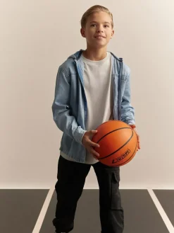 Discount Next Overshirt 100% Cotton Zip Through Hoodie (3-16yrs) Denim Lightwash