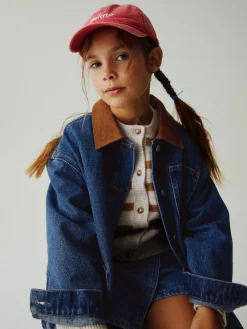 Online Next Cord Collar Jacket (3-16yrs) Denim Mid Blue