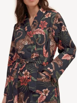 Online Desmond & Dempsey Soleia Navy Quilted Robe