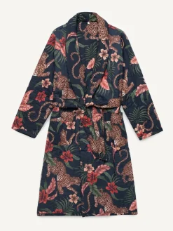 Online Desmond & Dempsey Soleia Navy Quilted Robe