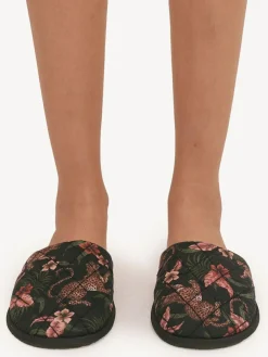 Desmond & Dempsey Soleia Navy Wool Slippers^Women Slippers