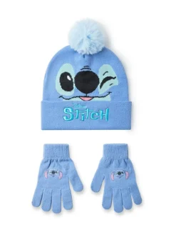 New Vanilla Underground Disney Lilo & Stitch Girls Hat & Gloves Set Blue