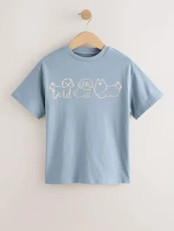 Next Dog Graphic Oversized T-Shirts 4 Pack (3-16yrs)^ Tops|T-Shirts