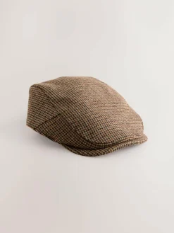 Next Dogtooth Brown Flat Cap^ Hats, Gloves & Scarves|Hats, Scarves & Gloves