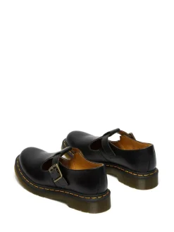 Hot Dr. Martens Black Polley Smooth Leather Shoes