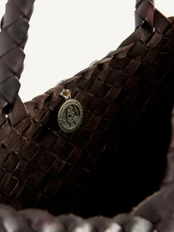 Outlet Dragon Diffusion Santa Croce Large Woven Bag Dark Brown