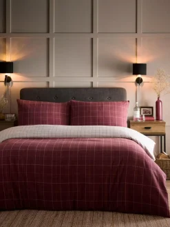 Online Dreams & Drapes Burgundy Wynn Brushed Cotton Duvet Cover Set