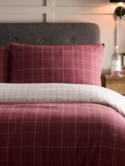 Online Dreams & Drapes Burgundy Wynn Brushed Cotton Duvet Cover Set