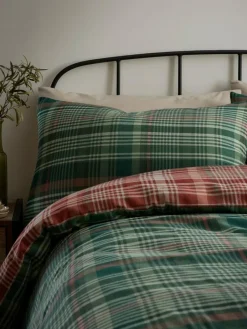 Best Dreams & Drapes Green Bennet Check Brushed Cotton Duvet Cover Set