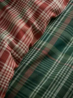Best Dreams & Drapes Green Bennet Check Brushed Cotton Duvet Cover Set