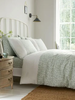 Dreams & Drapes Green Tess Easy Care Duvet Cover Set^ Branded Bedlinen