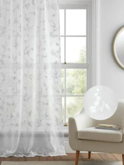 Dreams & Drapes White Darnley Voile Panel^ Curtains & Blinds