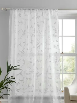 Dreams & Drapes White Darnley Voile Panel^ Curtains & Blinds
