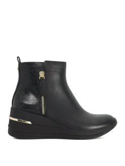 Dune London Black Everyone Side Zip Wedge Sport Trainers^Women Sneakers