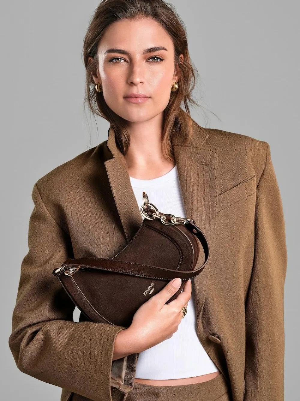 Dune London Brown Direction Small Smart Scoop Shoulder Bag^Women Bags