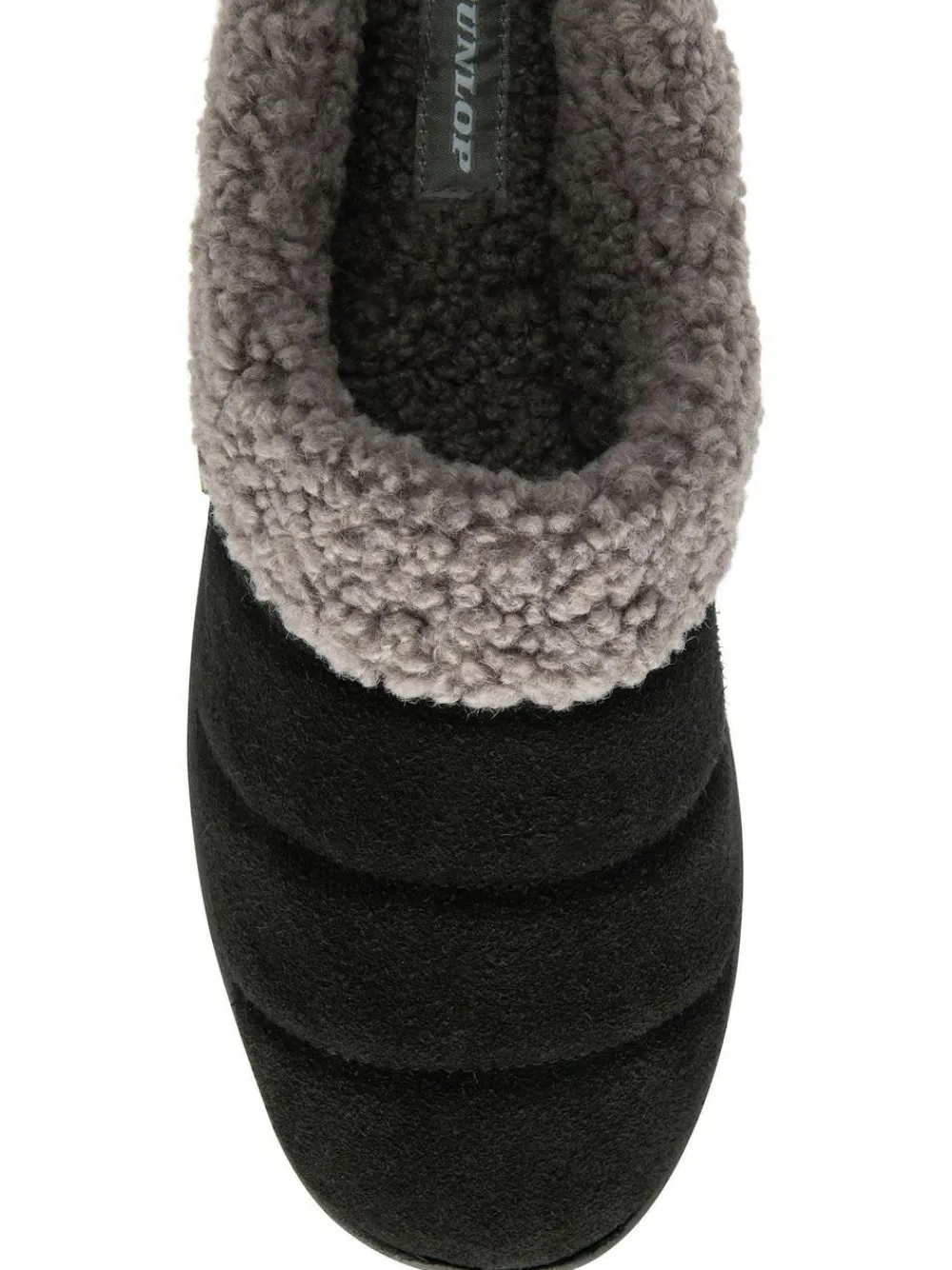 New Dunlop Suede Mule Slippers Black