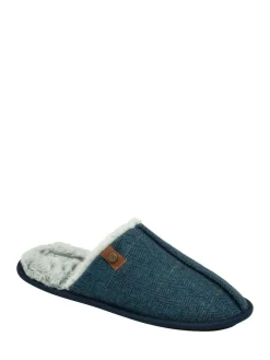 Clearance Dunlop Closed Toe Mens Mule Slippers Blue