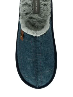 Clearance Dunlop Closed Toe Mens Mule Slippers Blue