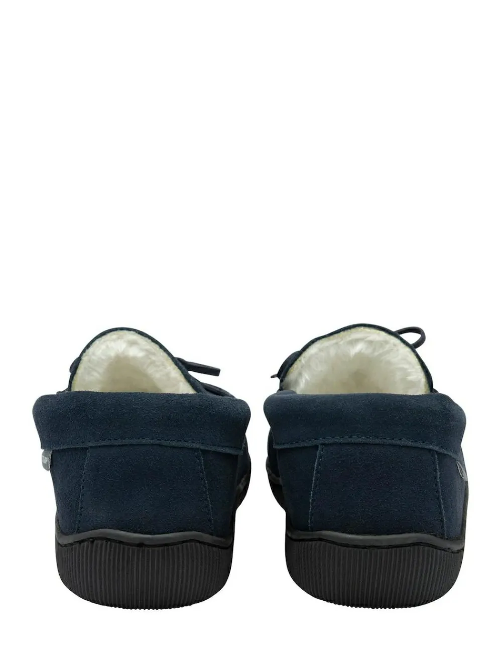 Sale Dunlop Blue Mens Faux Fur Lined Leather Moccasin Slippers