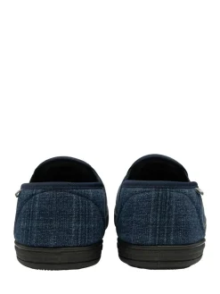 Hot Dunlop Mens Twin Gusset Full Slippers Blue