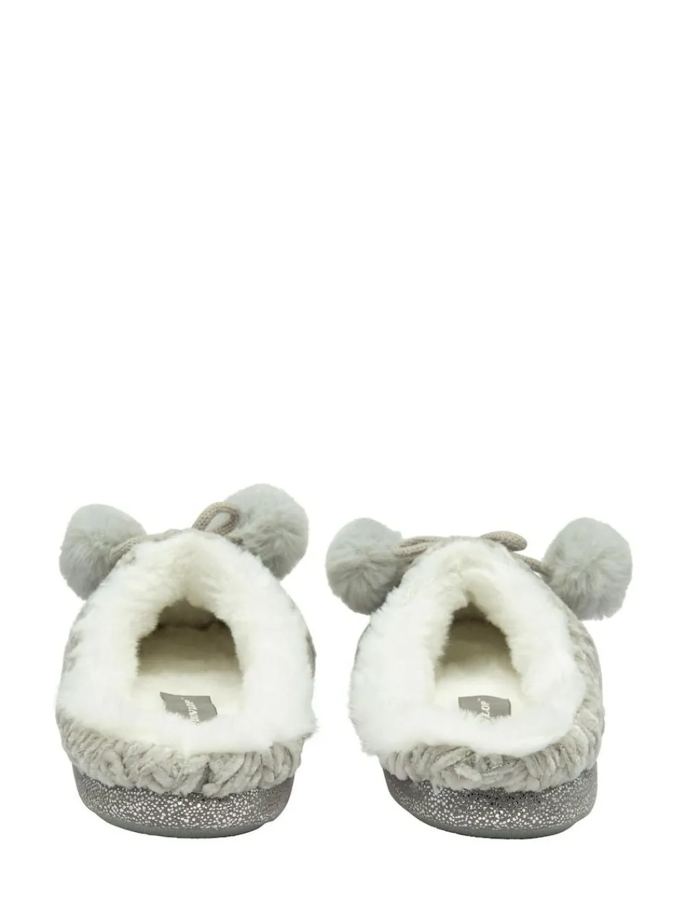 Best Dunlop Ladies Knitted Closed Toe Mule Slippers Grey