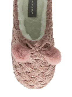 Dunlop Ladies Knitted Closed Toe Mule Slippers^Women Slippers