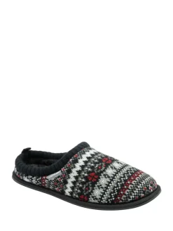 Dunlop Mens Fairisle Pattern Warm Lined Slipper Mules^ Slippers|Slippers