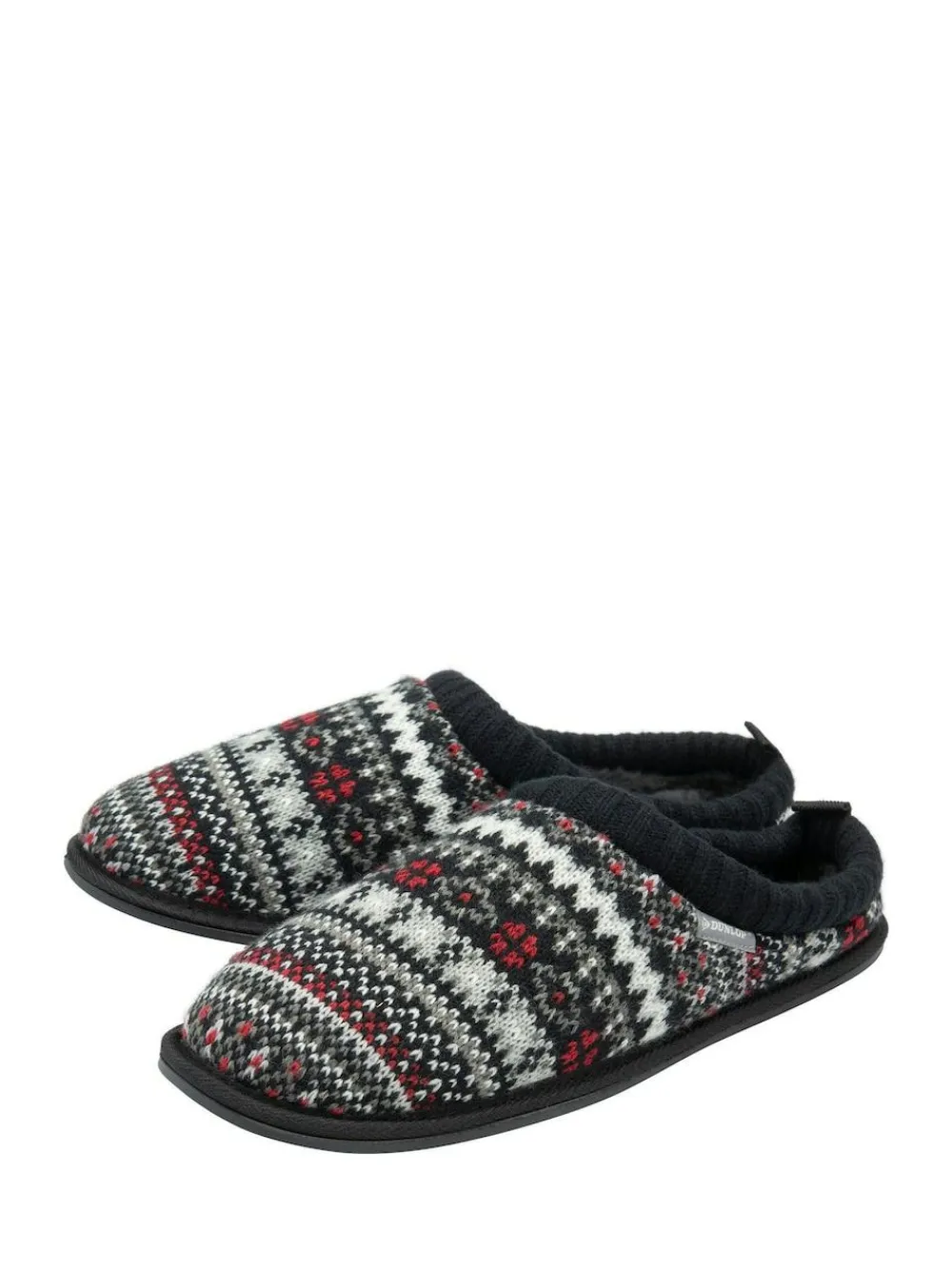 Dunlop Mens Fairisle Pattern Warm Lined Slipper Mules^ Slippers|Slippers