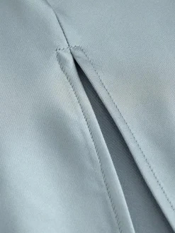 Clearance Next Dusky Blue Satin Cowl Neck Wedding Guest Bridesmaid Maxi Dress