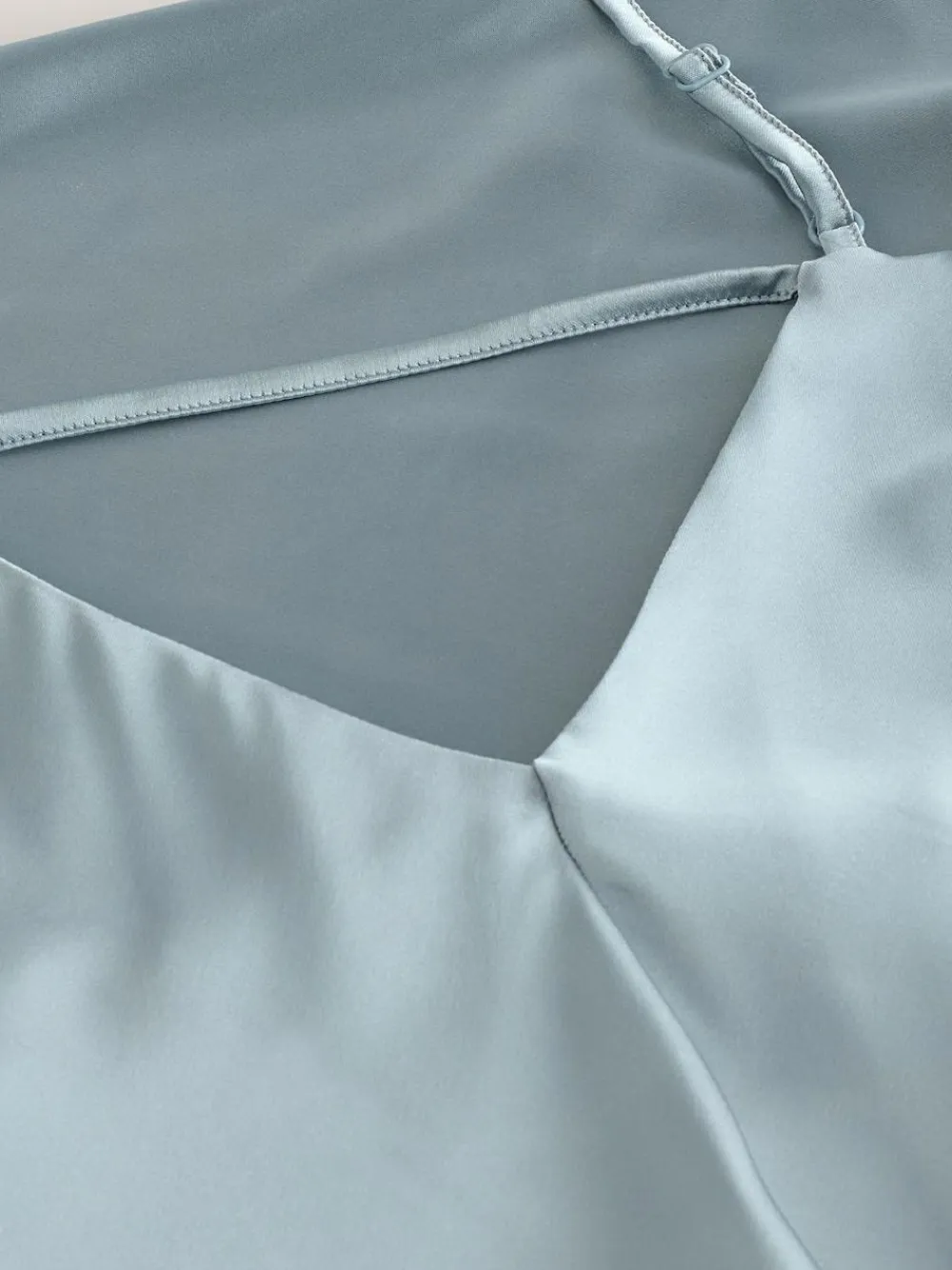 Clearance Next Dusky Blue Satin Cowl Neck Wedding Guest Bridesmaid Maxi Dress