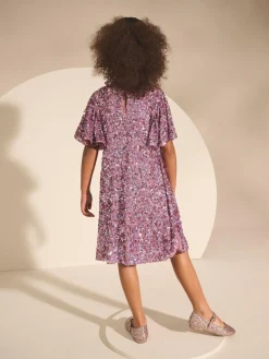 Next Angel Sleeve Sequin Party Dress (3-16yrs)^ Dresses