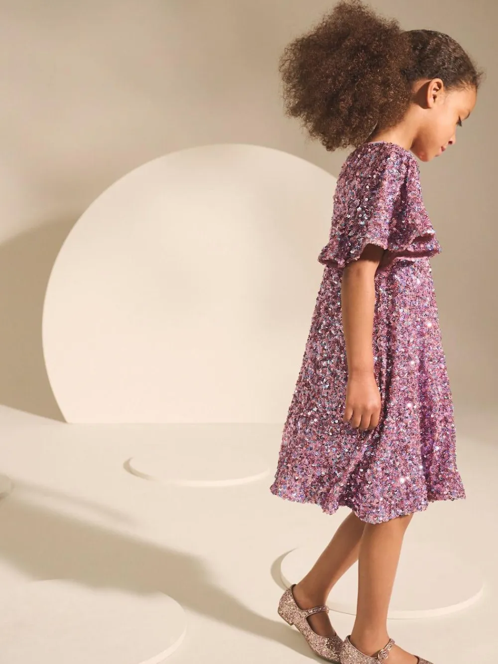 Next Angel Sleeve Sequin Party Dress (3-16yrs)^ Dresses